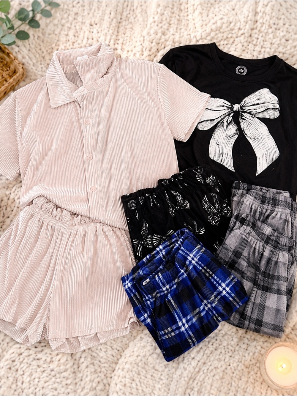Tahari Cuddl Duds Wonder Nation Girls Pajama Bundle Size 7/8 4 Sets